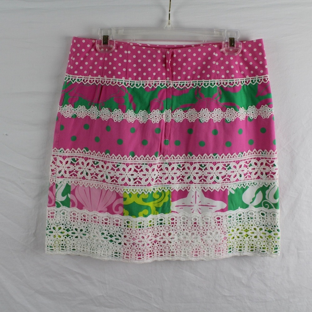 Lilly Pulitzer “Delightful Patch” Skirt Lace Trim Size 8 - Picture 6 of 8